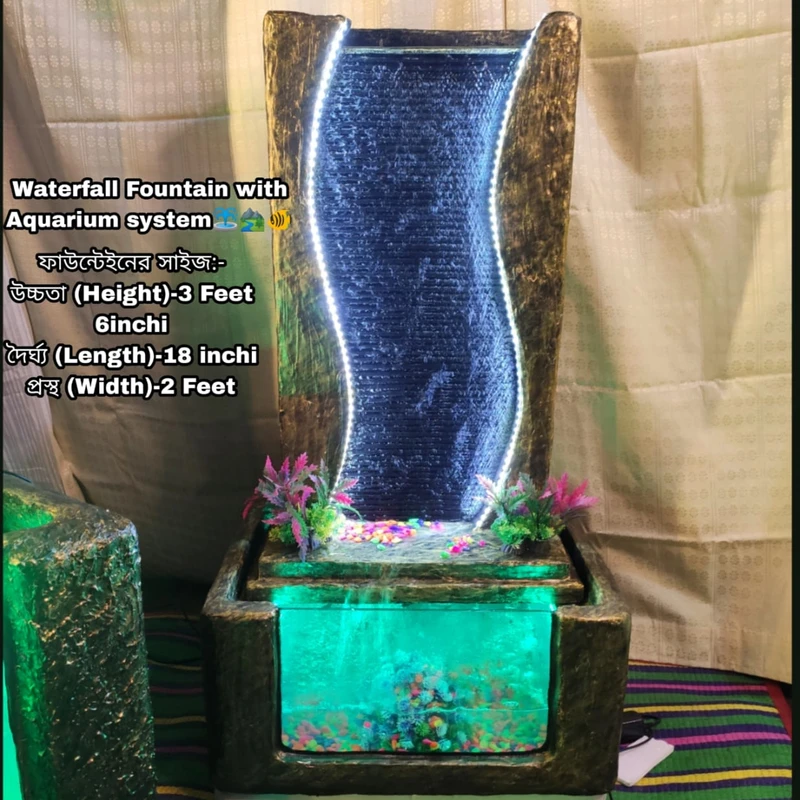S Waterfall Fountain with Aqurium System - Image 6