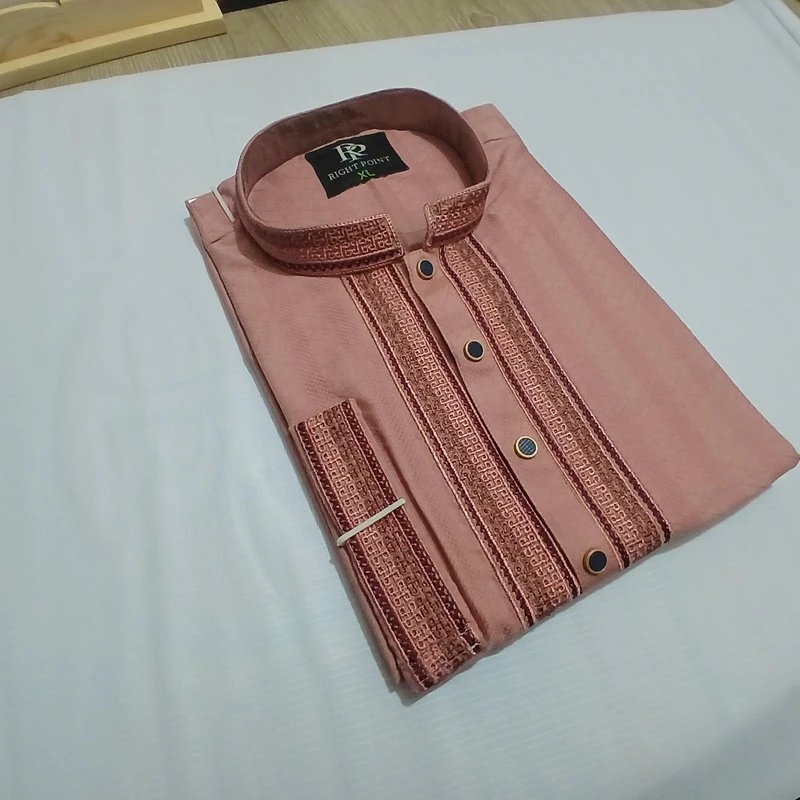 Premium Imported Fancy Cotton Embroidery Panjabi - Image 6