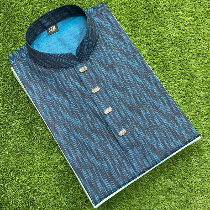 Fancy Cotton Panjabi Blue Code-005