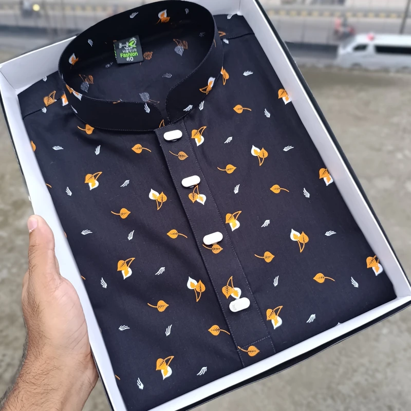 Cotton Panpata Panjabi Orange - 015 - Image 3