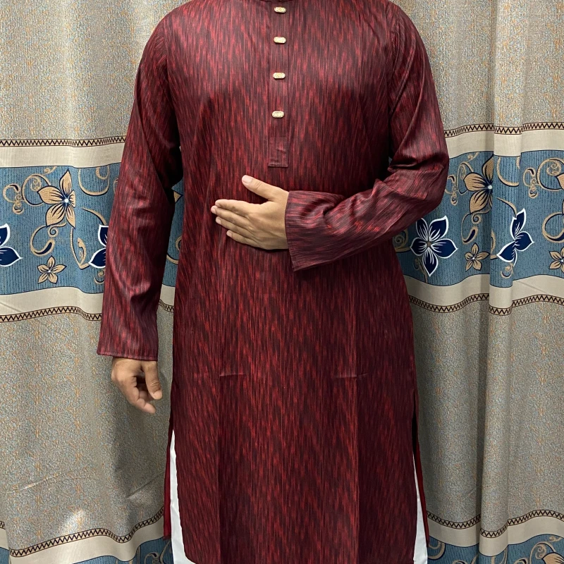 Fancy Cotton Panjabi Maroon Code-004