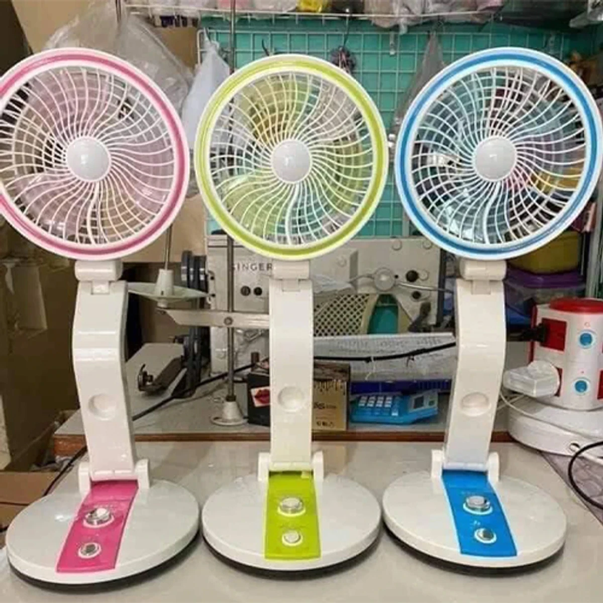 Rechargeable Folding Fan With Led Light - Thumbnail 5