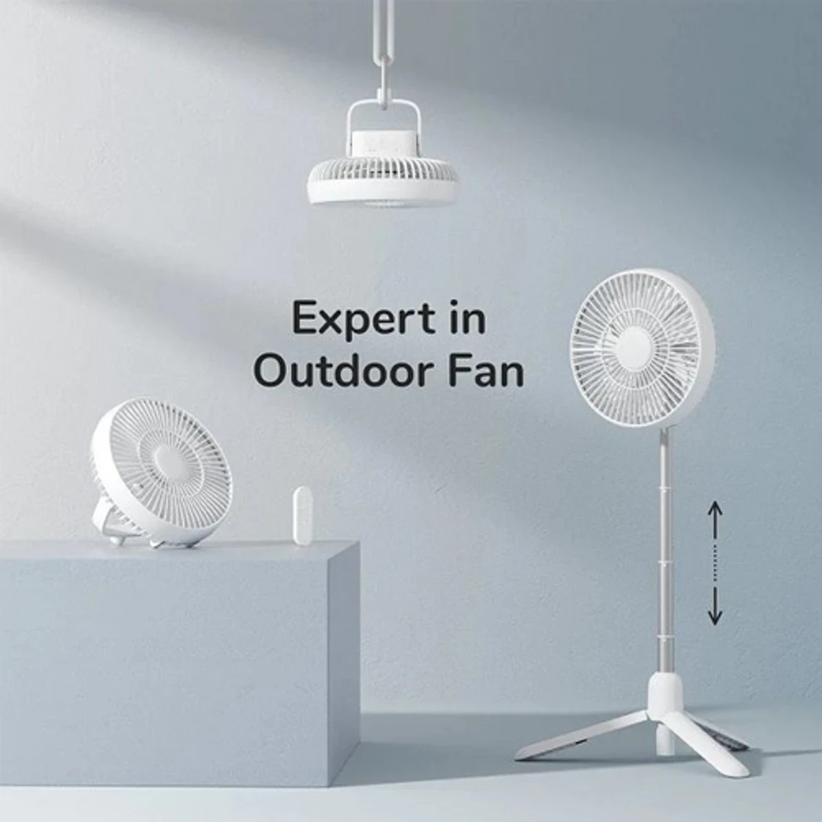 JISULIFE FA37 Retractable USB Ceiling Fan With Tripod - Thumbnail 3