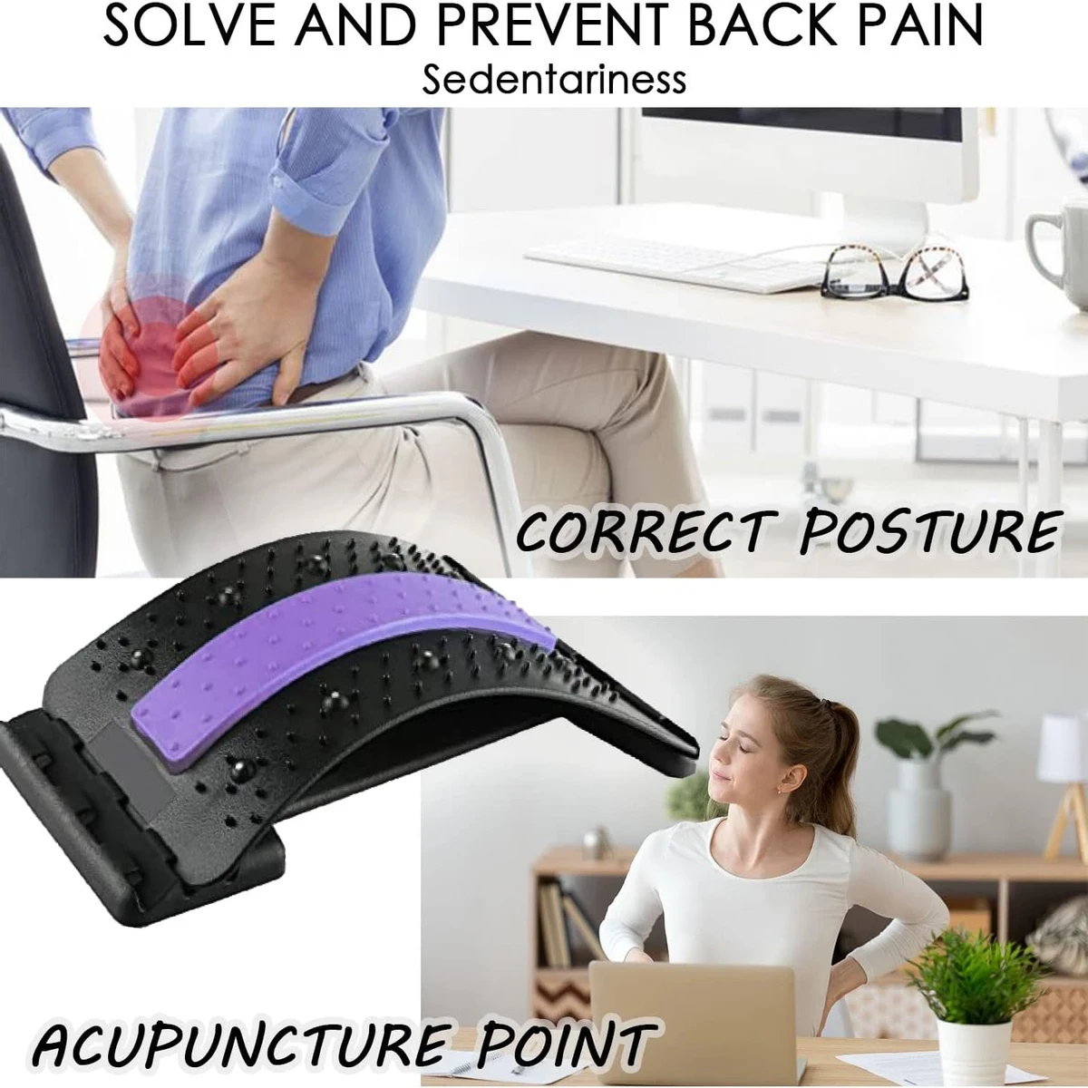 Back Pain Relief for Lower and Upper Back Stretcher Support - Thumbnail 8