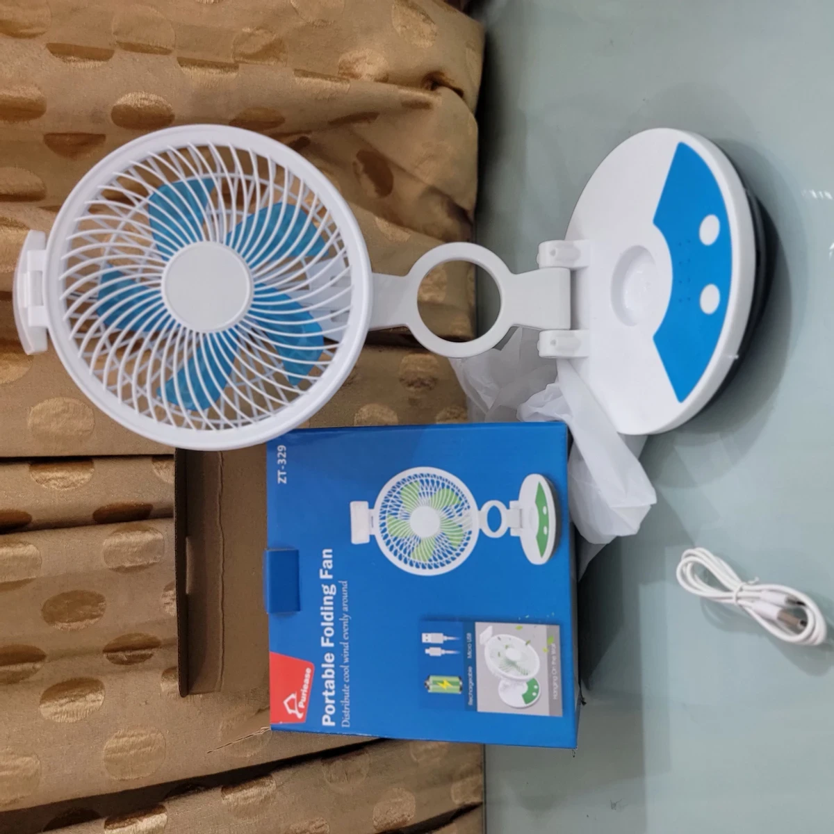 Rechargeable Table fan with light ( 1 year Warranty ) - Thumbnail 3