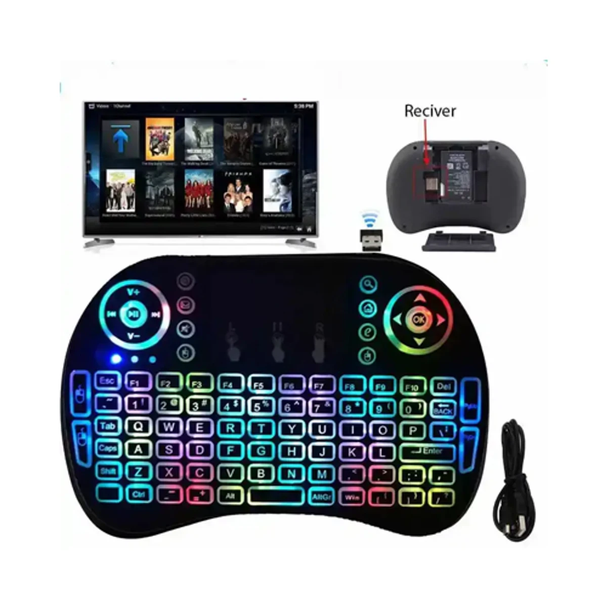 Wireless Mini Keyboard Remote Control Touchpad Mouse Combo Controller - Thumbnail 3