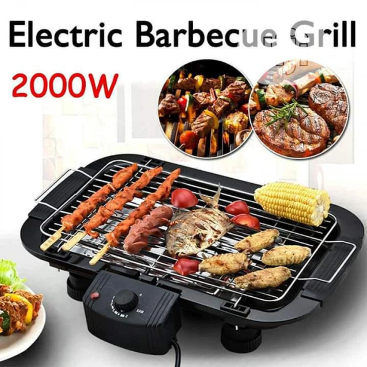 Electric BBQ Grill Machine - Black - Thumbnail 3