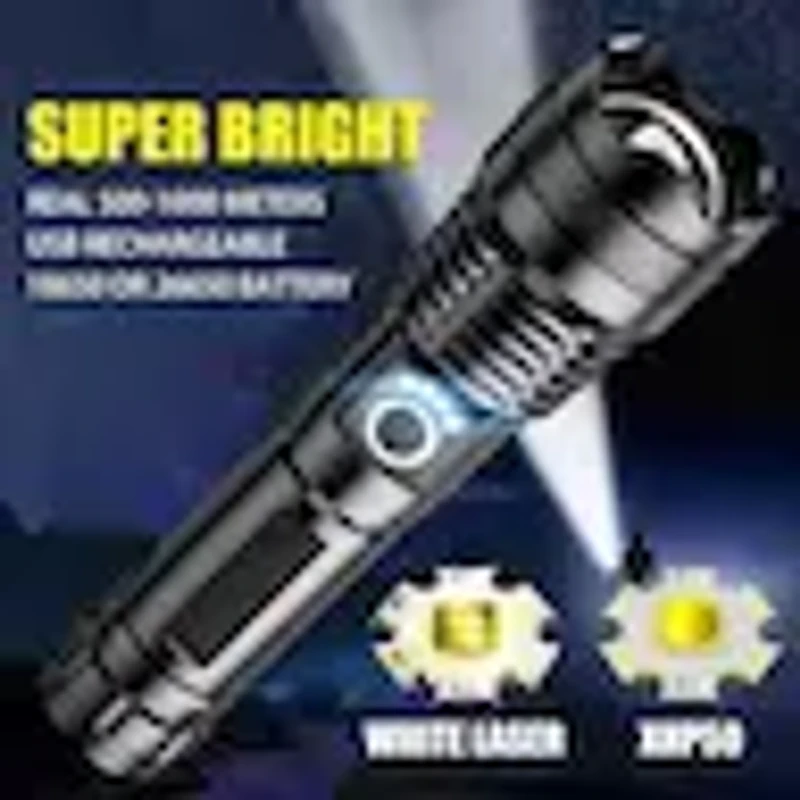 Rechargeable Zoom LED Flashlight USB Torch Light