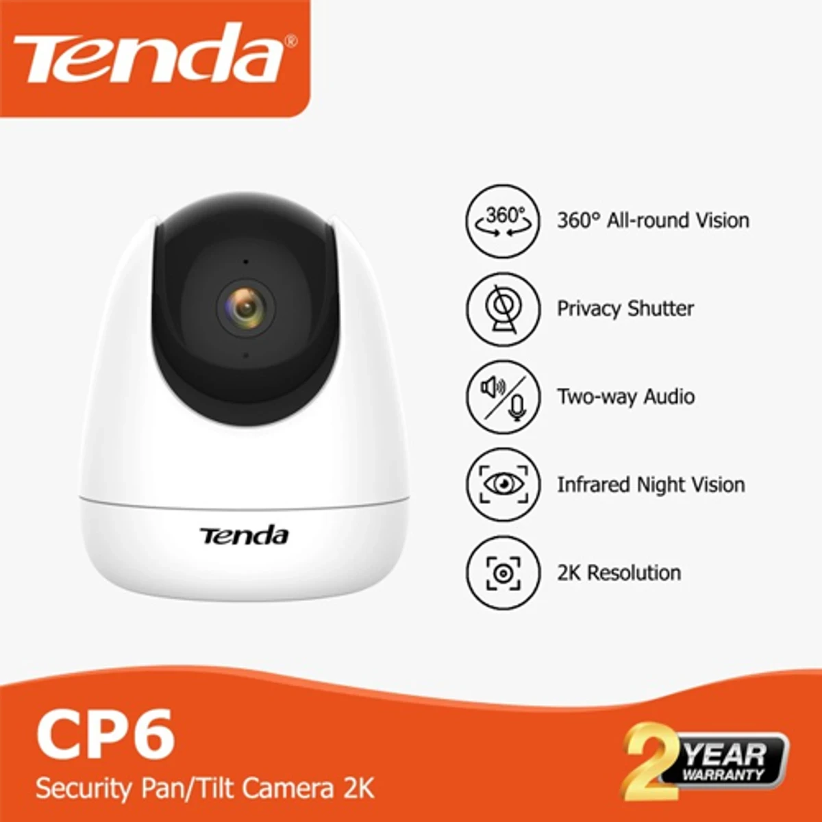 Tenda CP6 2K Security Pan Tilt IP Camera - Thumbnail 3