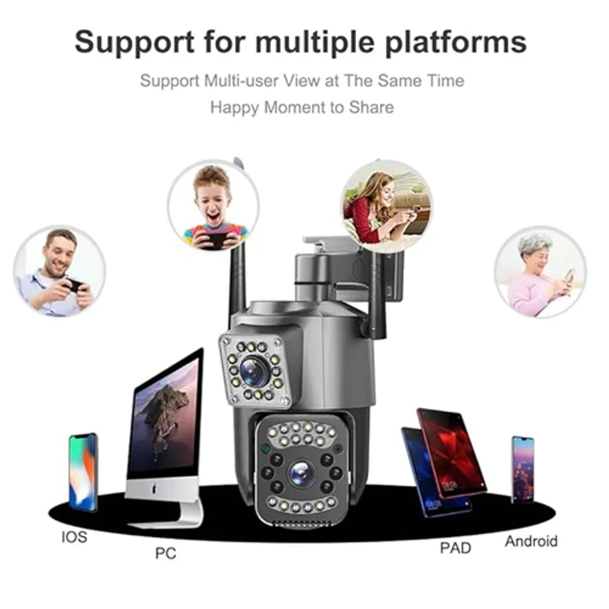 V380 WiFi Dual Lens Security Smart Ip Camera - Thumbnail 3