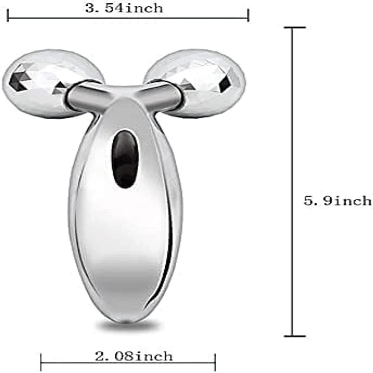 Face Body Roller Massager, 3D Roller Face Massager Y-Shape Face Lift Tool Firming Beauty Massage Body Face Massager (Silver) - Thumbnail 8