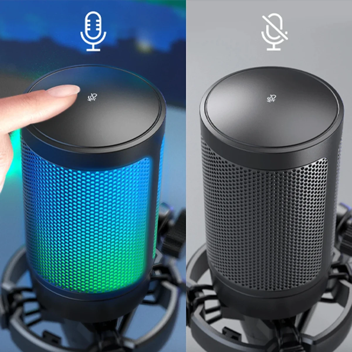 RGB Gaming USB Microphone For PC, PS5- Fifine Ampligame A6 RGB USB Microphone - Thumbnail 4