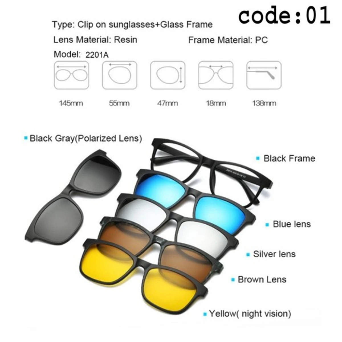 6 in 1 Magnetic Sunglasses - Thumbnail 3