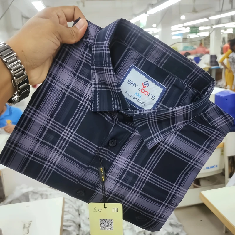 Premium Cotton Double Part Check Shirt-02