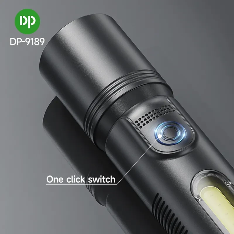 DP-9189 Zoom Mini EDC Pocket LED Flashlight – Portable, Rechargeable, and USB-C Powered with Stepless Dimming - Image 4