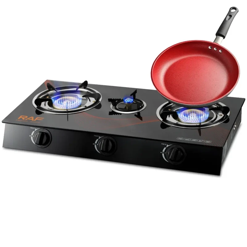 RAF 3-Burner Portable Gas Stove – Electronic Ignition, Flame Failure Protection, Home Cooking Gas Burner - Image 5