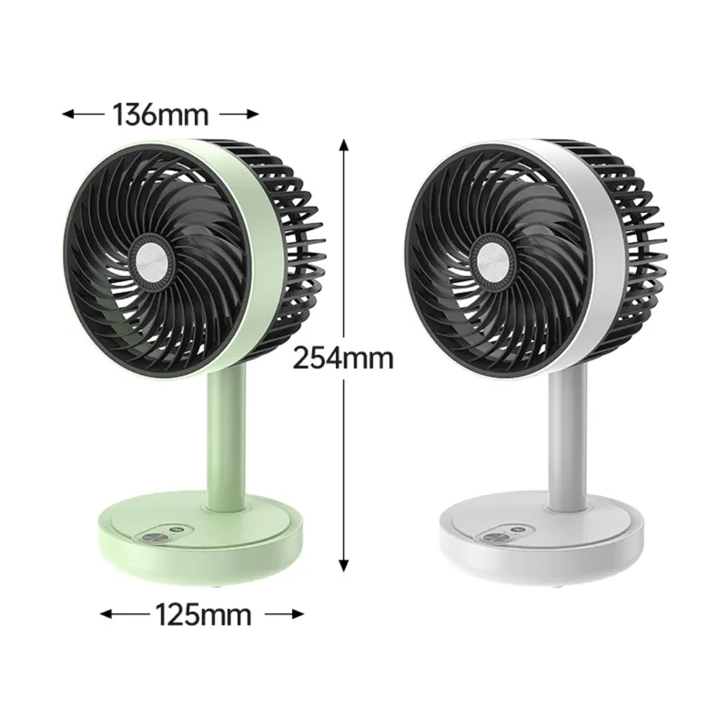 DP Desktop Circulating Fan USB 7639 – Rechargeable Portable Electric Hand Fan for Desk & Table - Image 4