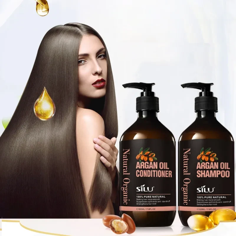 Silu Argan Oil Shampoo & Conditioner Pack (500ml+500ml) – Nourish, Hydrate & Revitalize Naturally