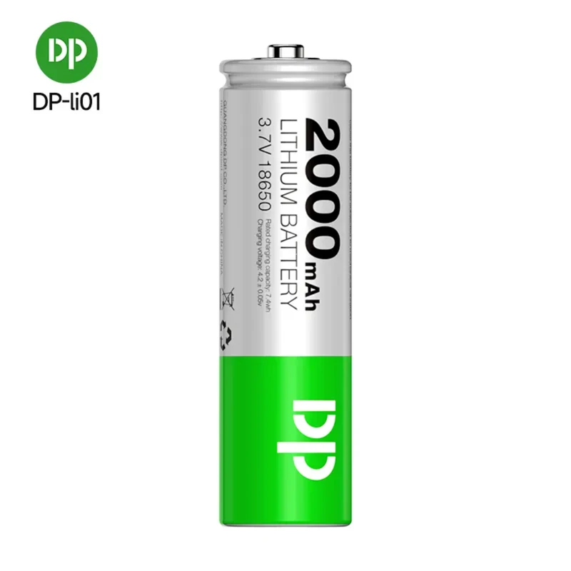 DP 2000mAh 18650 Lithium Ion Rechargeable Battery – Li-ion Cylindrical Battery for Reliable Power