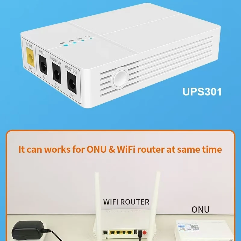 WGP Mini UPS for WiFi Router – 7800mAh Lithium Battery | 12V & 9V Backup Power for ONT, Modem & Network Devices