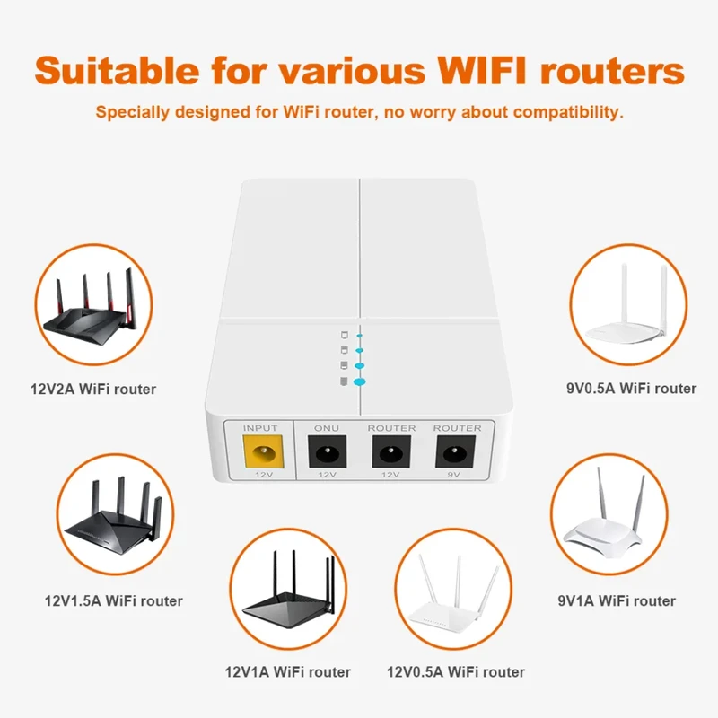 WGP Mini UPS for WiFi Router – 7800mAh Lithium Battery | 12V & 9V Backup Power for ONT, Modem & Network Devices - Image 3