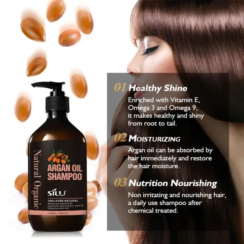 Silu Argan Oil Shampoo – Nourish, Hydrate & Revitalize Naturally 500 ml - Image 3