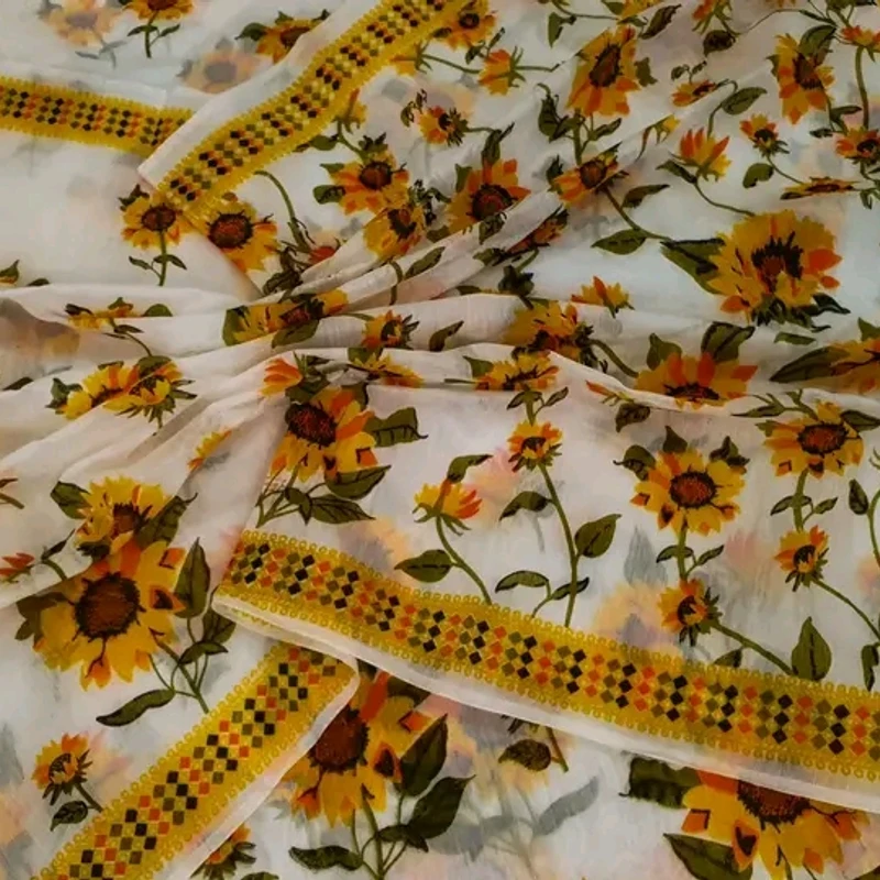 বসন্ত উৎসবের জন্য আদর্শ হাফ সিল্ক সানফ্লাওয়ার শাড়ি - আপনার স্টাইলে নতুন মাত্রা যোগ করুন" - Image 8