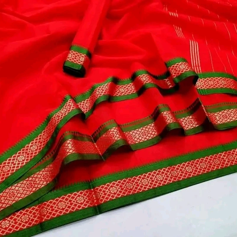 "হাফ সিল্ক নকশি জরি পাইড় শাড়ি - Image 3