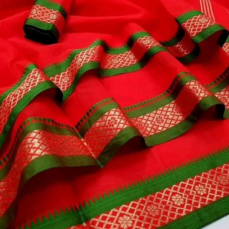 "হাফ সিল্ক নকশি জরি পাইড় শাড়ি - Image 4