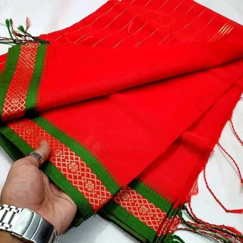 "হাফ সিল্ক নকশি জরি পাইড় শাড়ি - Image 5