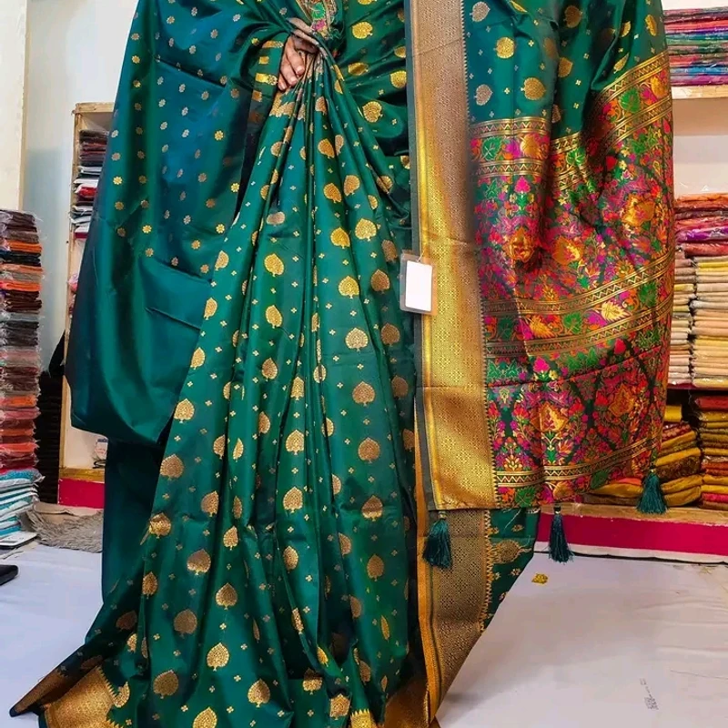 ✨ ঈদ স্পেশাল ইন্ডিয়ান পিওর সিল্ক কাতান শাড়ি – স্টাইল ও আরাম একসাথে! - Image 3