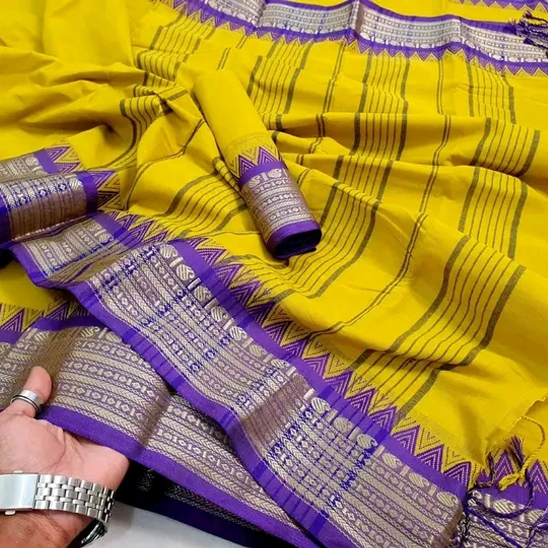 পিওর আড়ং কটন নকশী পাইর শাড়ি (Running ব্লাউজ সহ) - Image 4