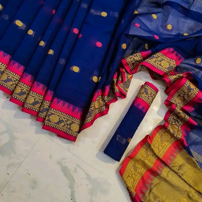 পিওর আড়ং কটন নকশী পাইর শাড়ী - Image 4