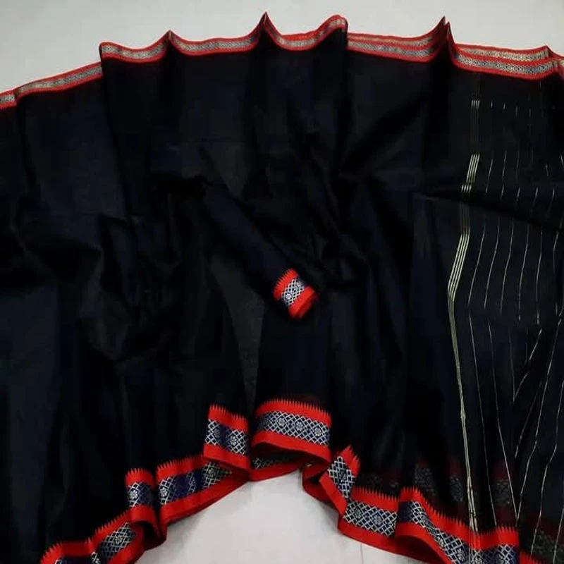 হাল্ফ সিল্ক নকশি জরি পাড় শাড়ি