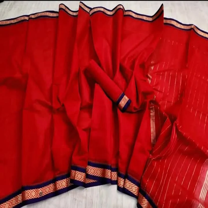 হাল্ফ সিল্ক নকশি জরি পাড় শাড়ি - Image 9