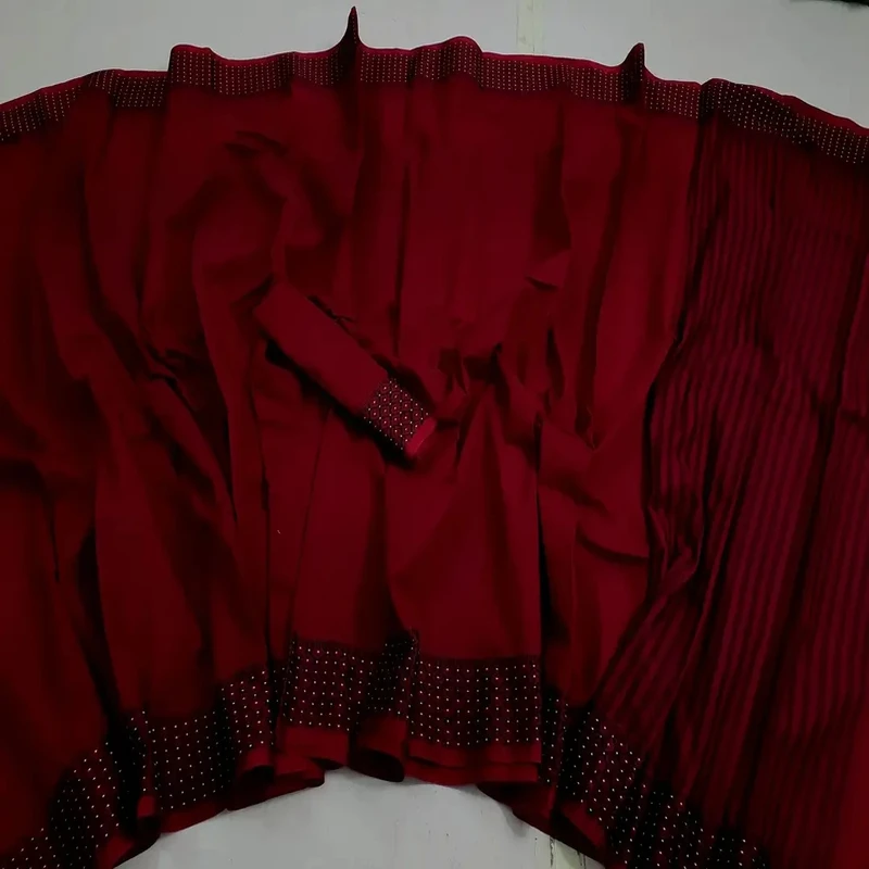 আড়ং কটন নকশি পাড় শাড়ি - Image 6