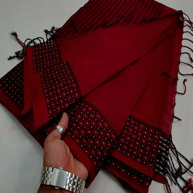 আড়ং কটন নকশি পাড় শাড়ি - Image 5