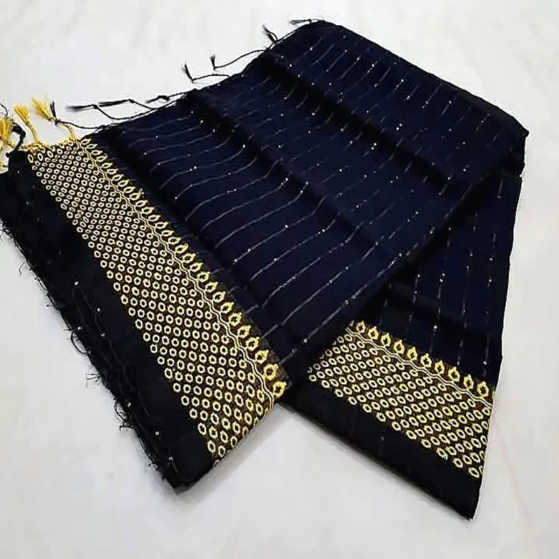 হাফ সিল্ক নকশি পাড় শাড়ি - Image 3