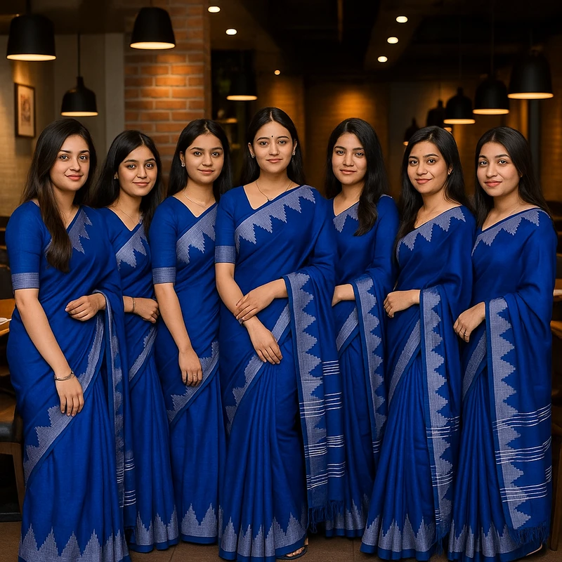 বিয়ে, গায়ে হলুদ ও পার্টির জন্য একই ডিজাইনের শাড়ি | Same Design & Color Saree – Multiple Pieces for Group Events