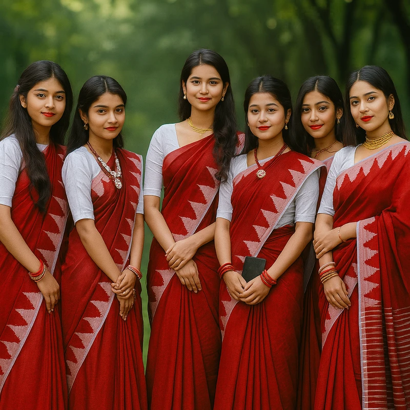 বিয়ে, গায়ে হলুদ ও পার্টির জন্য একই ডিজাইনের শাড়ি | Same Design & Color Saree – Multiple Pieces for Group Events - Image 5