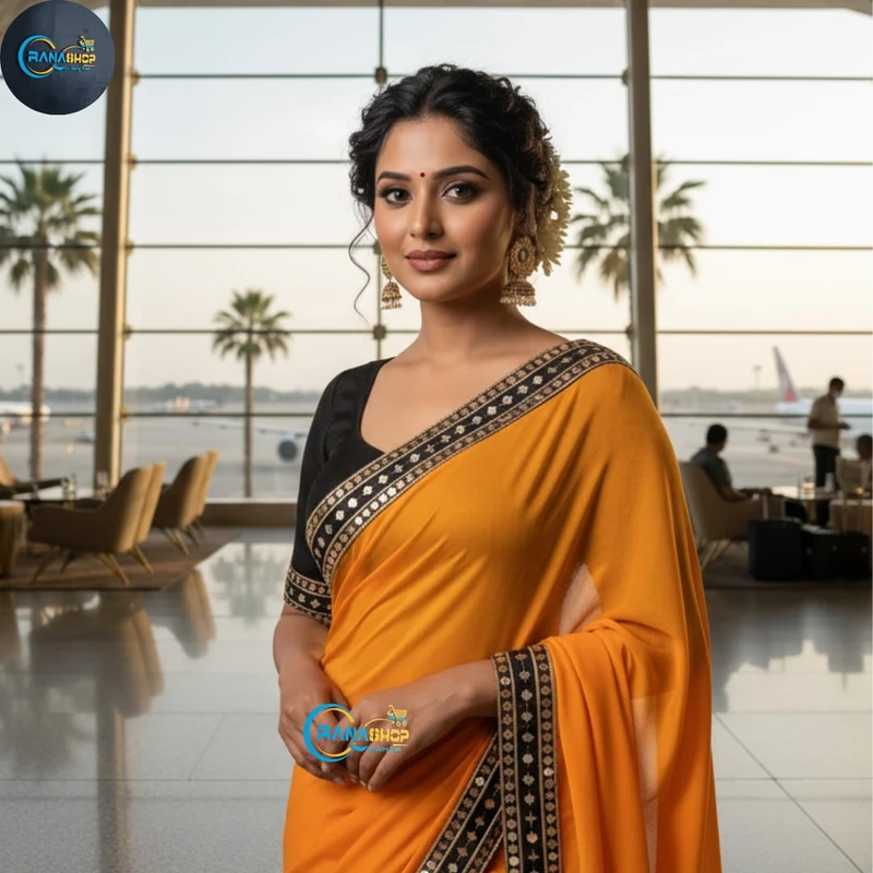 Exclusive Mirror Work Designer Georgette Saree Collectio - Image 3