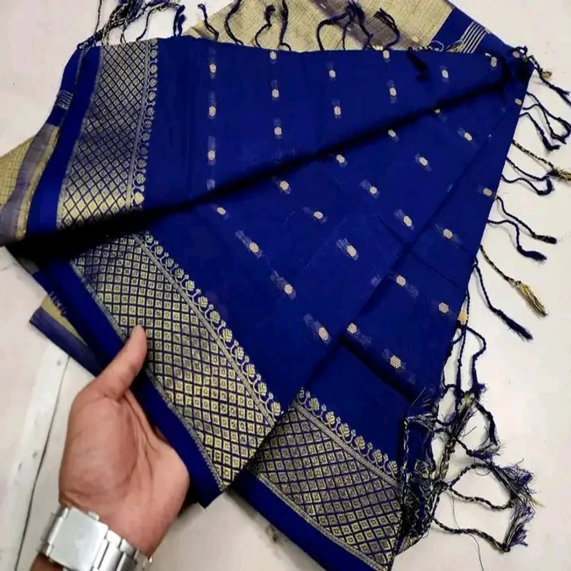 পিওর আড়ংয়ের কটন নকশি পাড় শাড়ি - Image 8