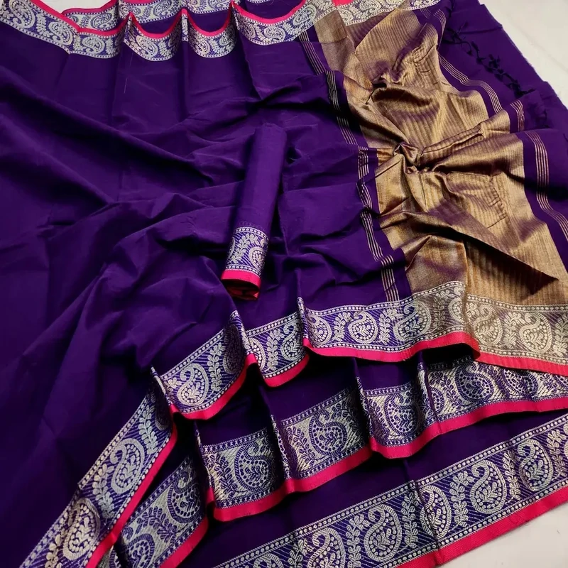 আড়ং কটন নকশি পাড় শাড়ি - Image 6