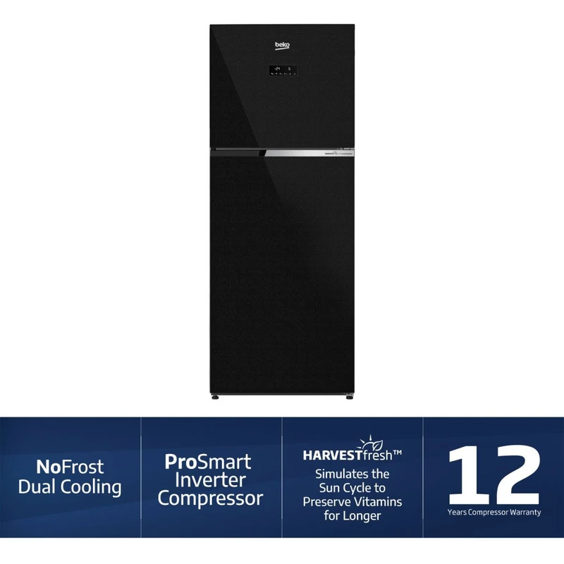 Beko No Frost Refrigerator | 375 Ltr | B5RCNS37HUG | Black