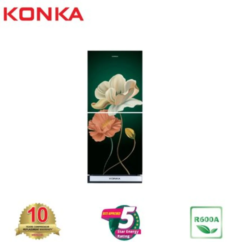 KONKA Refrigerator-KRT-165GB-3D Green Magnolia Upper Freezer (165 Ltr)