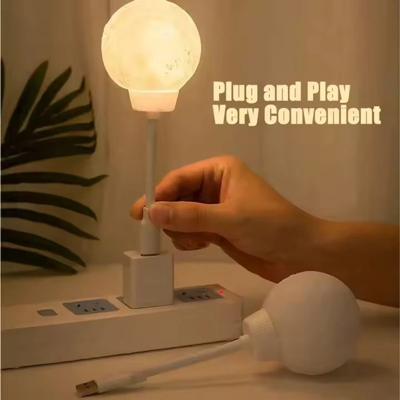 Moon Light Voice Controlled LED Lamp – Hands-Free 3D Night Light