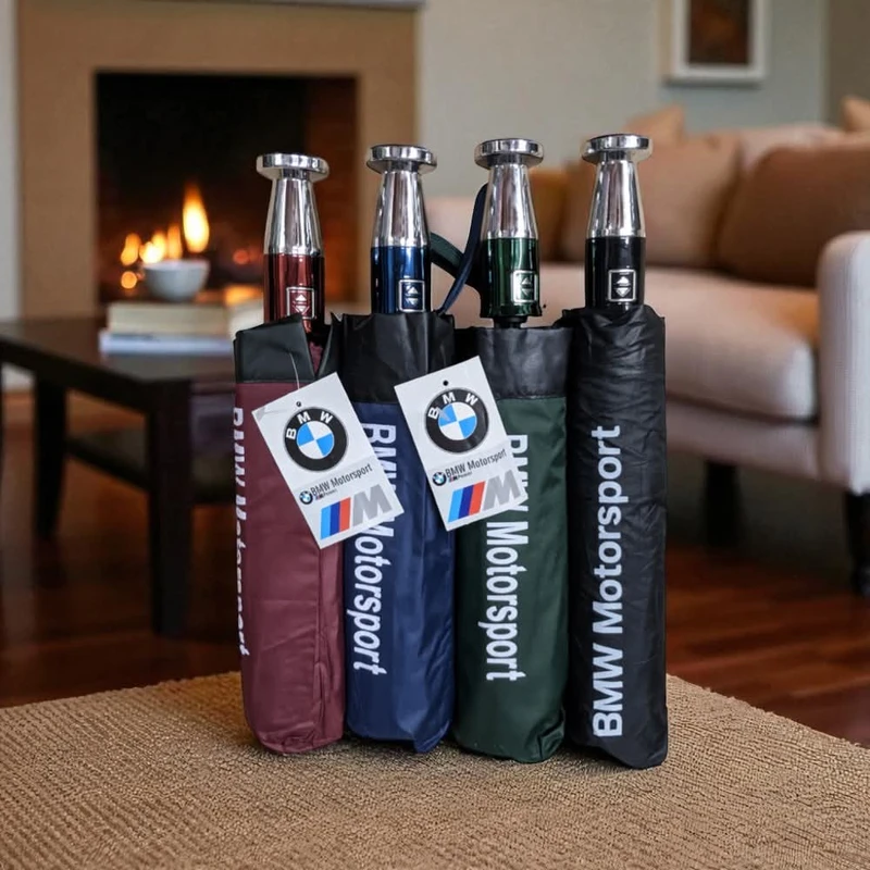 BMW 16 Ribs Automatic Open and Close Compact Umbrella – Random Color