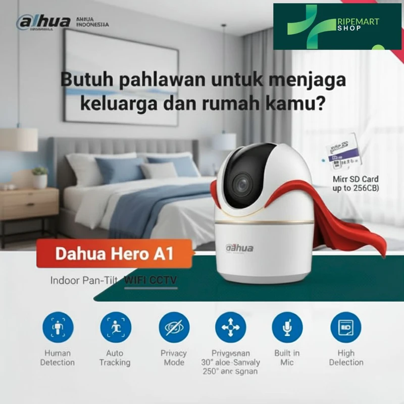 Dahua Hero A1 3MP Indoor Pan/Tilt Wi-Fi Camera | Smart Security with Auto Tracking & Human Detection