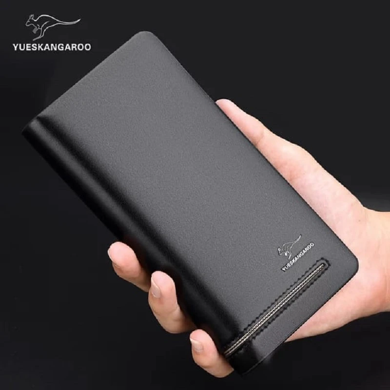 YUESKANGAROO Genuine Leather Luxury Long Wallet For Man
