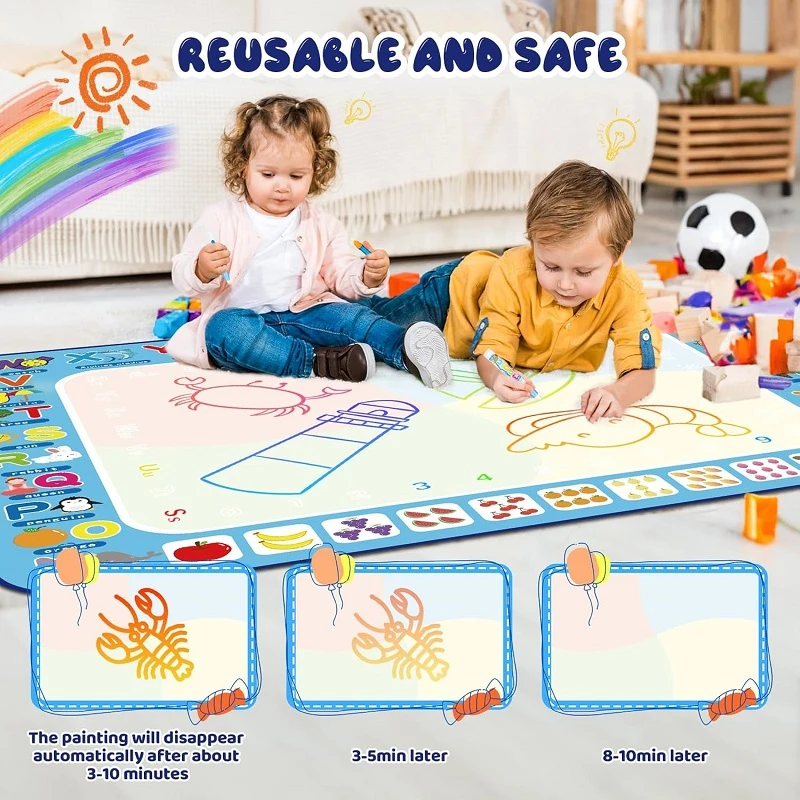Magic Water Doodle Mat, Drawing Mat, Watercolour Writing, Painting Doodle Board for Children